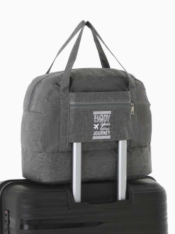 Сумка дорожная на молнии, серая Сумка дорожная на молнии, серая