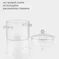 Кастрюля Magistro &laquo;Лия&raquo;, 1.2 л, d=14 см, с крышкой, жаропрочное стекло, прозрачная