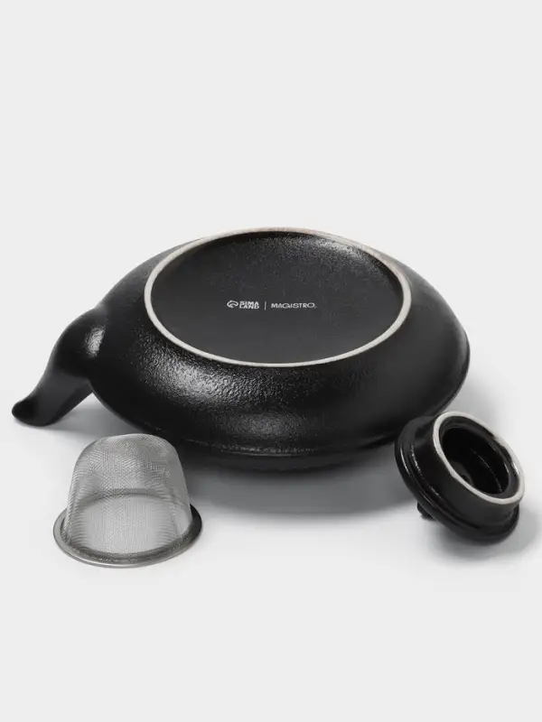 Чайник заварочный Magistro Black Swan, с ситом, 700 мл, керамика, чёрный