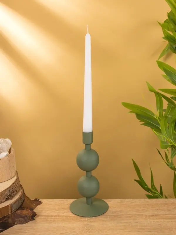 Подсвечник на 1 свечу текстурный  Подсвечник на 1 свечу текстурный "Болотный" с 2 сферами 8,5х8,5х18 см