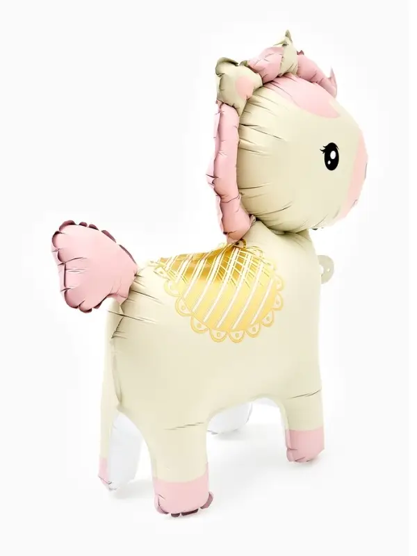 Воздушный шар фольгированный 3D 25" "Лошадка" цвет кремовый, под воздух