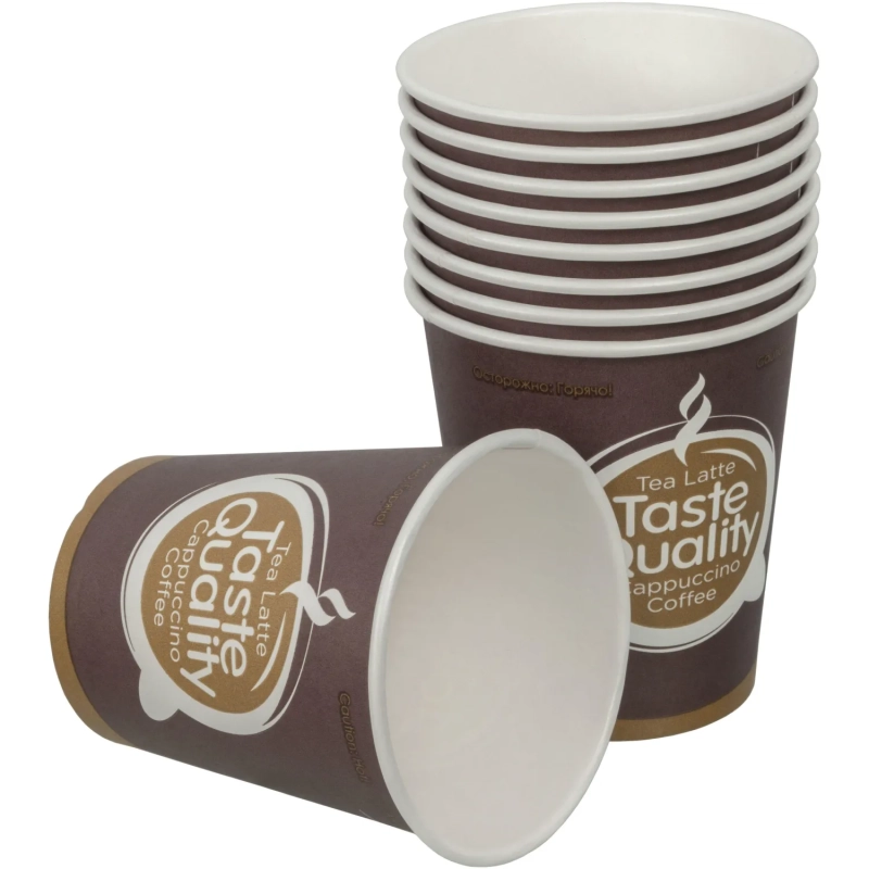 Стакан одноразовый бум 1-сл. d-80мм 250мл TasteQuality 50шт/уп