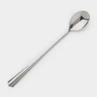 Ложка для коктейля, длина 19.7 см, толщина 1.5 мм, упрощённой обработки, цвет серебряный