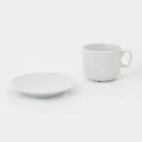 Чайная пара &laquo;Бельё&raquo;, 2 предмета: чашка 280 мл, блюдце, фарфор, белая