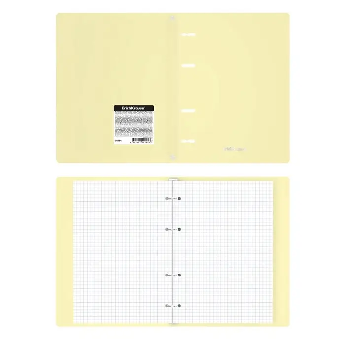 Тетрадь на кольцах ErichKrause. Pastel А5, 80 листов, в клетку, пластиковая обложка, блок офсет, 100% белизна, МИКС