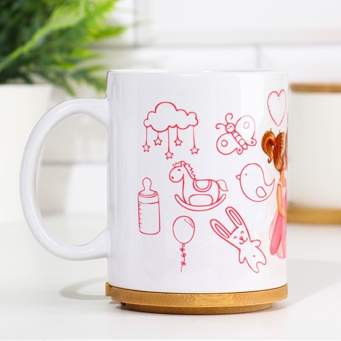 Кружка чайная керамическая "Супер мама девочки"