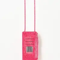 Сумка на магните, с длинным ремнём, однотонная, 10&times;2.5&times;20 см, розовая