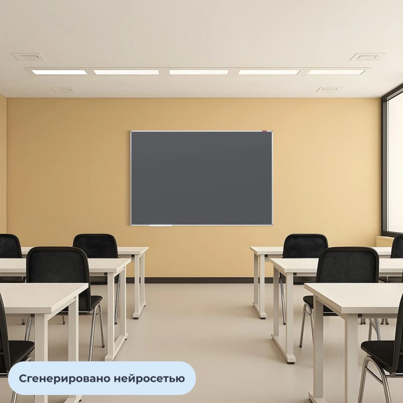Доска магнитно-меловая 100х150см Attache черная в алюмин. профиле
