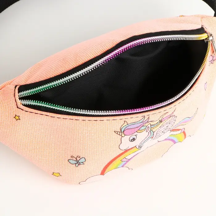 Сумка поясная детская на молнии &laquo;Выбражулька&raquo;, коралловая