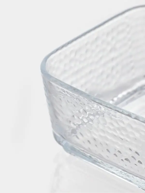 Менажница &laquo;Голд&raquo;, 19.5&times;19.5 см, на бамбуковой подставке, с крышками, стекло, прозрачная