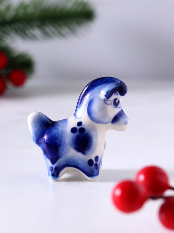 Сувенир Конь Дымка, 5х5,5х2,5 см, гжель Сувенир Конь Дымка, 5х5,5х2,5 см, гжель