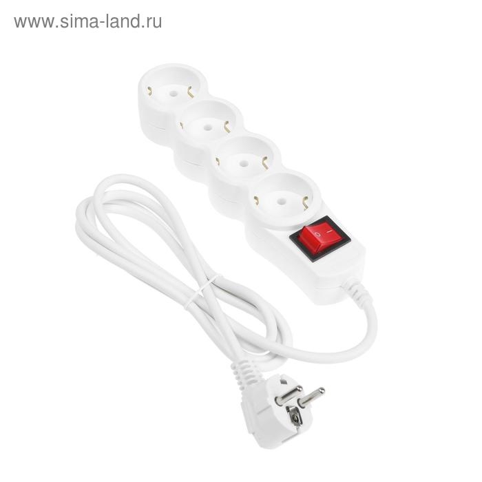 Сетевой фильтр 5bites SP4W-118 4S, 4 розетки, 1.8 м, 10 А, 3х0.75 мм2, с выкл., белый