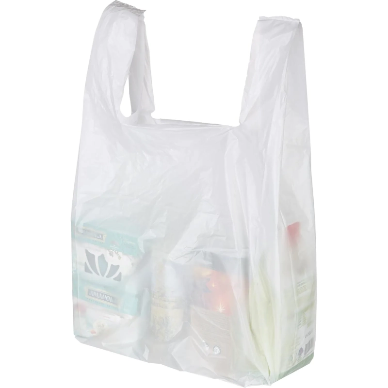 Пакет-майка ПНД 28+15х54 см, 15 мкм, 100 шт/уп, белый S