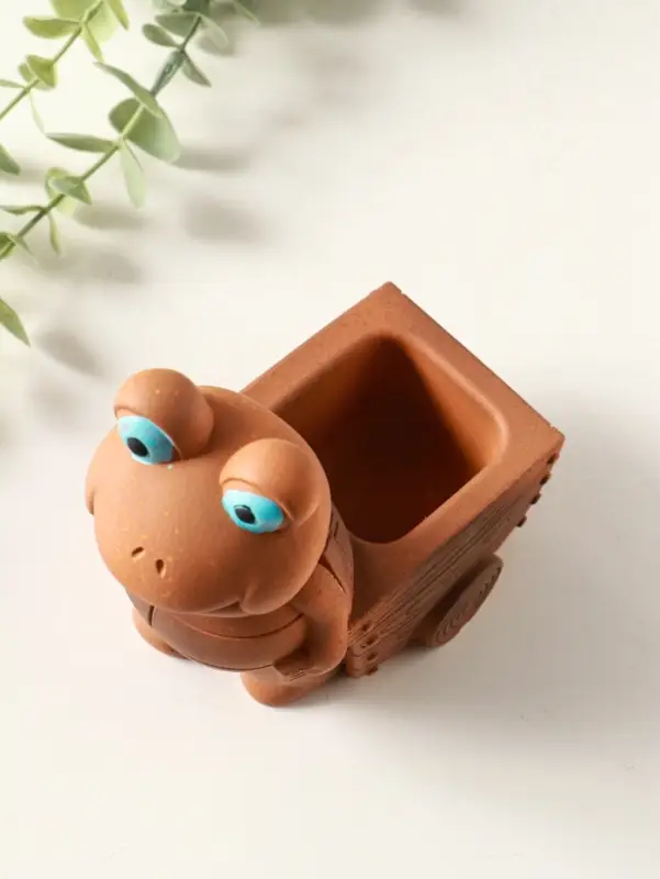 Подставка для мелочей &laquo;Черепаха с тележкой&raquo;, 12&times;10&times;8 см, гипс, охра