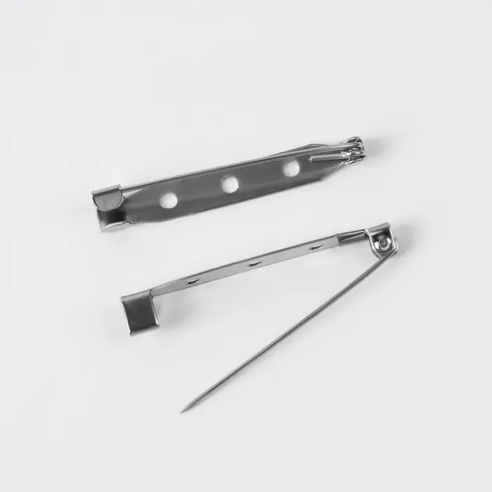 Основа для броши, 45/40/32/30/25/20 мм, набор 12 шт., цвет серебряный