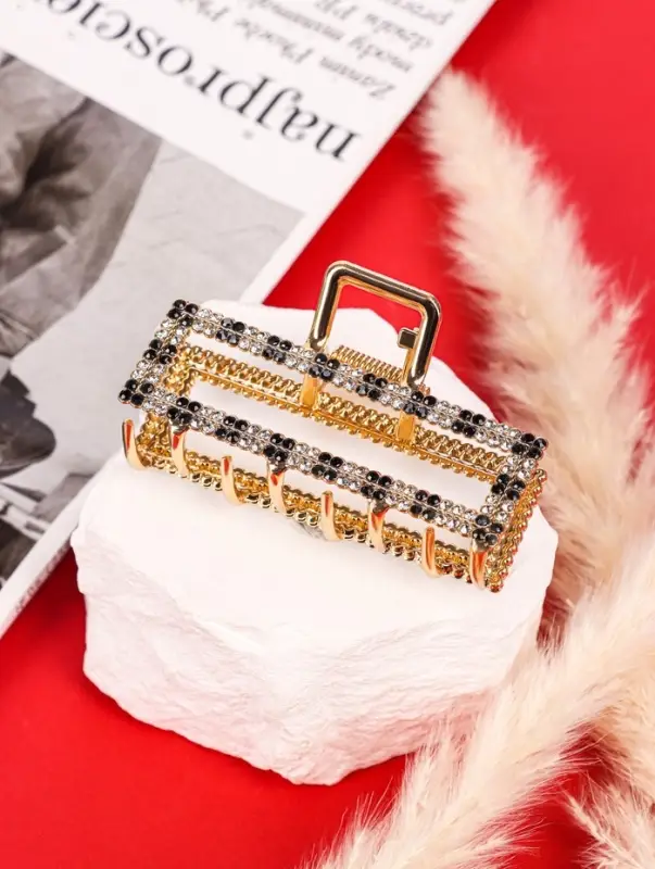 Крабик для волос &laquo;Флора&raquo;, прямой, 7 см, золото