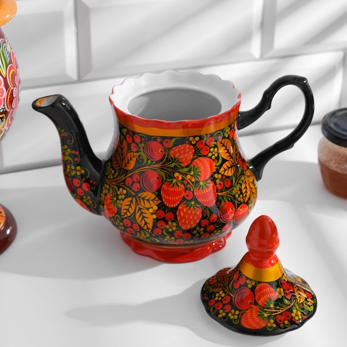 Чайник,800 мл, хохлома Чайник,800 мл, хохлома
