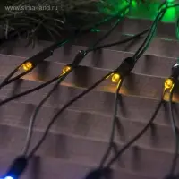 Гирлянда &laquo;Сеть&raquo; 2&times;1.5 м, IP44, УМС, тёмная нить, 192 LED, свечение мульти, 220 В