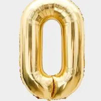 Воздушный шар фольгированный 40" &laquo;Цифра 0&raquo;, белое золото