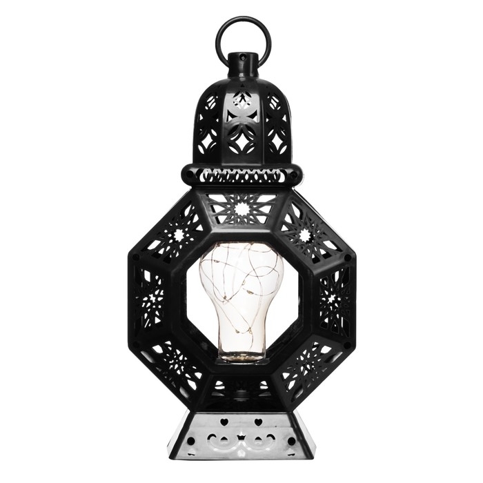 Ночник "Сказочная лампа" LED от батареек 3хААА черный 12х18х32 см RISALUX