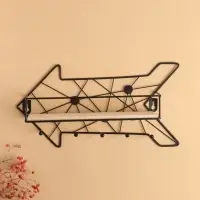 Вешалка настенная с полкой 26&times;9 см &laquo;Стрелка&raquo;, крючки декоративные, с подсветкой, 5 крючков, чёрная