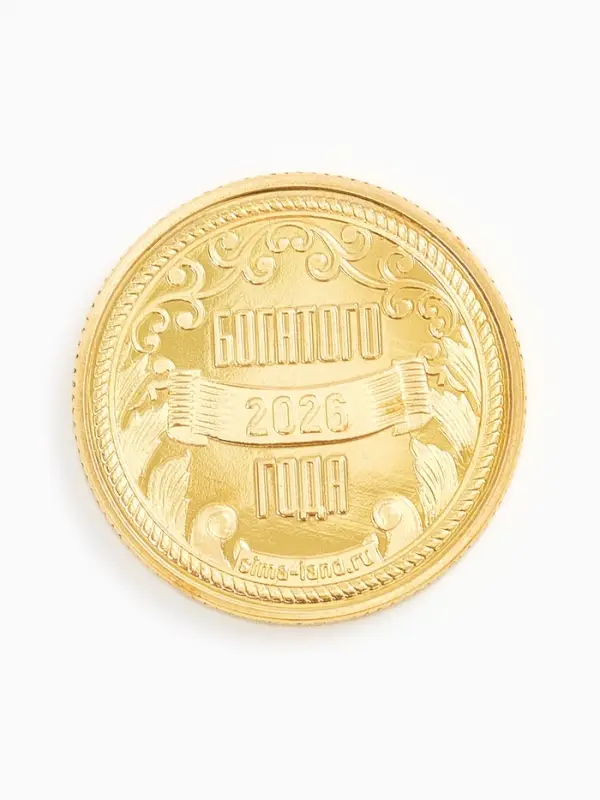 Монета новогодняя сувенирная «Счастья, достатка, здоровья, успехов», диам. 2,2 см