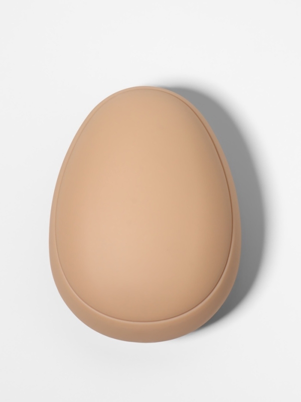 Расчёска массажная «Овал», 9.5×7×4.5 см, матовая, бежевая