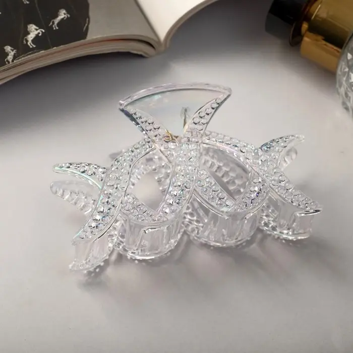 Крабик для волос &laquo;Мейли&raquo;, крестики, 8.5 см, прозрачный