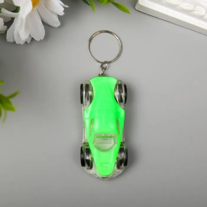 Фонарик брелок для ключей на кольце «Машина-болид», мигает, 6.5×1.8×2.8 см, МИКС Фонарик брелок для ключей на кольце «Машина-болид», мигает, 6.5×1.8×2.8 см, МИКС