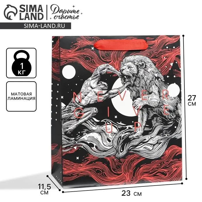 Пакет подарочный ламинированный, упаковка, «Геркулес», ML 23 х 27 х 11.5 см Пакет подарочный ламинированный, упаковка, «Геркулес», ML 23 х 27 х 11.5 см