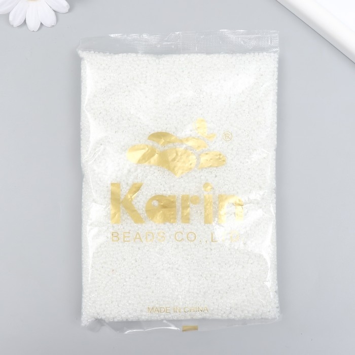 Бисер стекло 12/0  Бисер стекло 12/0 "Белый" перламутр 450 гр