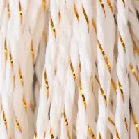 Пряжа 100% целлюлоза "Softino Raffia Color Melange" кручёная, белая с золотом 10м