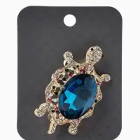 Брошь &laquo;Черепаха&raquo; морская, цветная в золоте