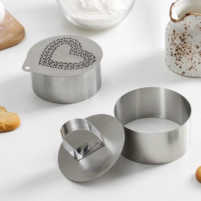 Форма для выкладки с прессом и трафаретом «Любовь», 8×4 см Форма для выкладки с прессом и трафаретом «Любовь», 8×4 см