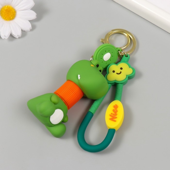 Брелок резина с карабином, ремешком  Брелок резина с карабином, ремешком "Крокодил" гофрошея 4х5,5х7,5 см