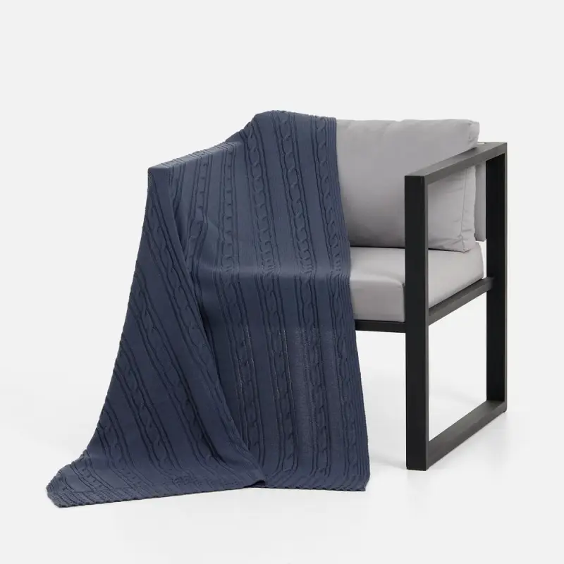 Плед Remitti, серо-синий (сланец) Плед Remitti, серо-синий (сланец)