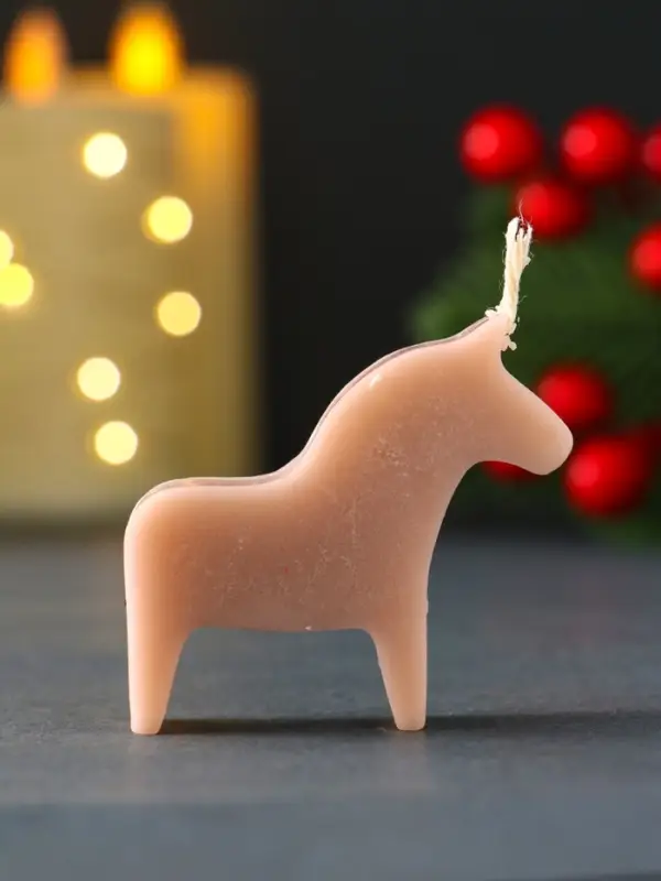 Свеча новогодняя "Лошадка мини" 55х50 мм, бежевый