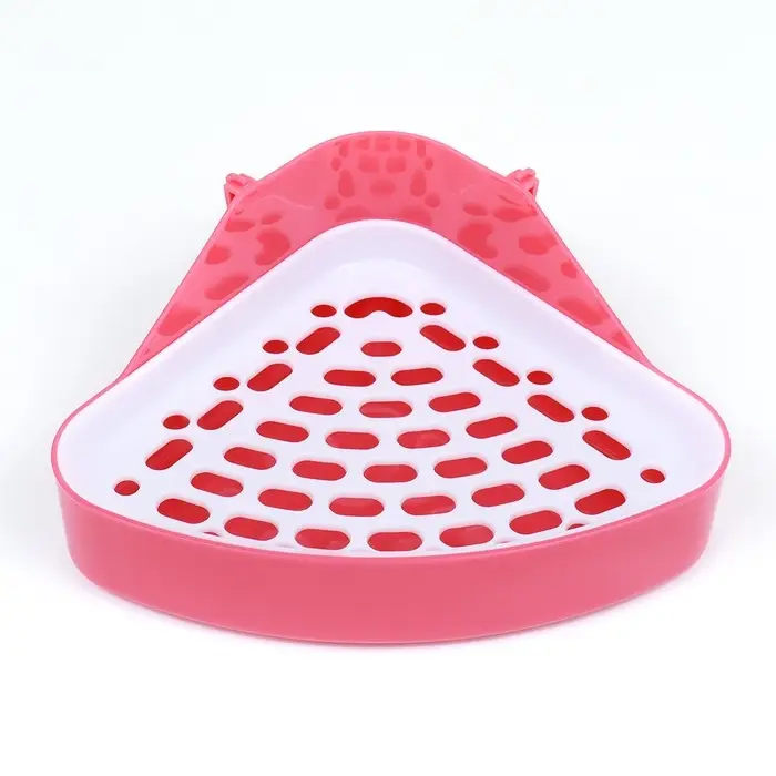 Туалет для кроликов и хорьков, 24&times;18&times;11 см, угловой, пластик, красный