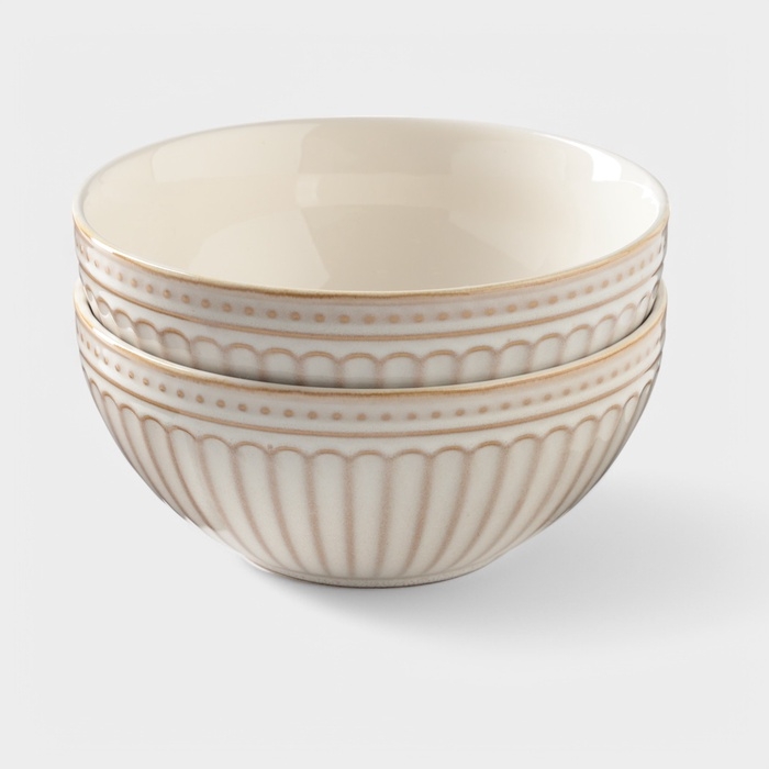 Набор салатников 2 шт Доляна Набор салатников 2 шт Доляна "Винтаж" 15х15х6,5 см, цвет бежевый