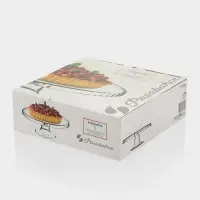 Подставка для торта Paşabah&ccedil;e Patisserie, d=28 см, на ножке, стекло, прозрачная