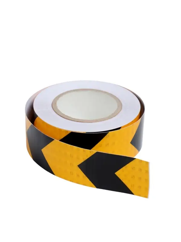 Светоотражающая лента, самоклеящаяся, желто-черная, 5 см &times; 25 м