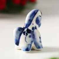 Сувенир Лошадка Кроха, 4х4х2,5 см, гжель
