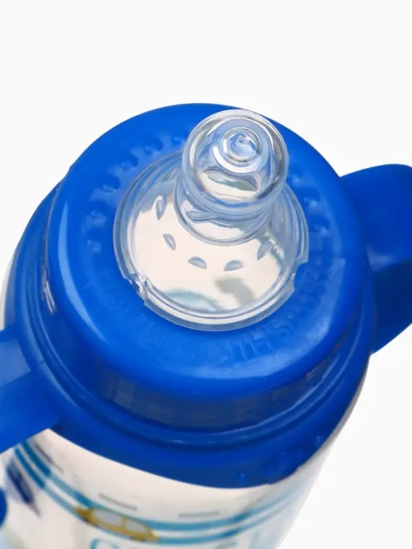 Бутылочка для кормления M&B &laquo;Малыш&raquo;, классическое горло, с ручками, от 3 мес., 250 мл, синий