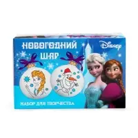 Ёлочные шары под раскраску на новый год &laquo;Эльза и Олаф&raquo;, d=5.5 см, 2 шт., краски, набор для творчества, Холодное Сердце