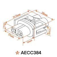 Разъём 2 pin без проводов для ламп H11, H16, H27/2 Лада, ГАЗ, Hyundai, KIA