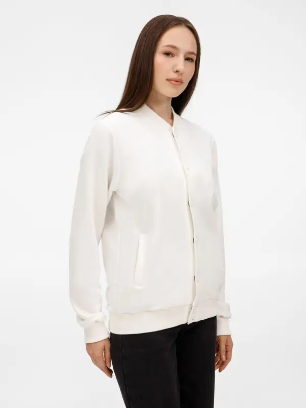 Бомбер унисекс Nuppu, молочно-белый, размер S