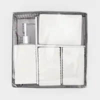 Набор для ванной "Альба" 4 предмета (дозатор, 2 стакана, мыльница), цвет белый