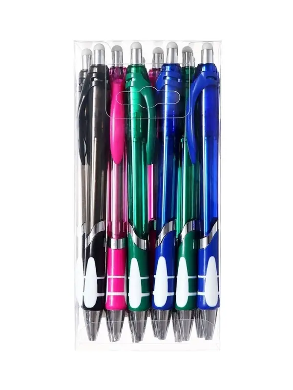 Стираемая ручка, шариковая, автоматическая, синий стержень, узел 0.8 мм, МИКС