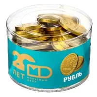 Монеты шоколадные &laquo;Рубль&raquo;, в банке, 6 г