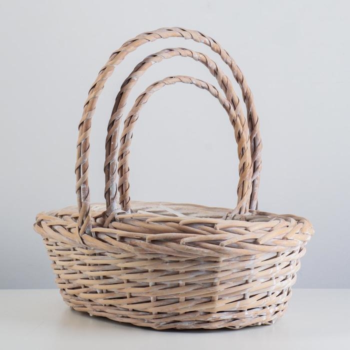 Набор корзин плетеных (ива), 44х33х14х40 см / 38х28х12,5х35 см / 32х23х11х30 см, 3 шт., выбе Набор корзин плетеных (ива), 44х33х14х40 см / 38х28х12,5х35 см / 32х23х11х30 см, 3 шт., выбе